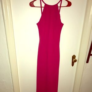 Floor length pink gown